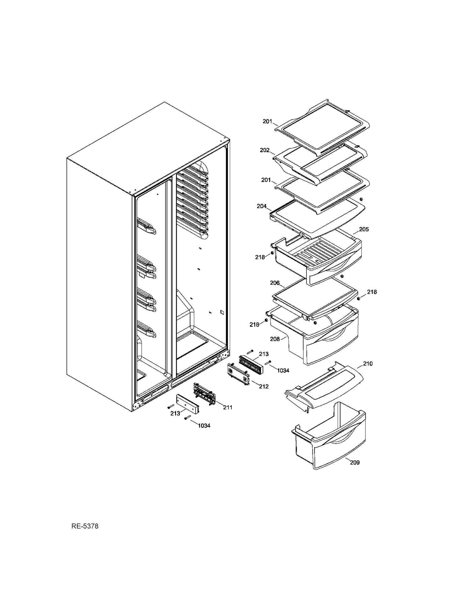 FF SHELVES Diagram and Parts List for PSC23MSTDSS  General Electric Refrigerator