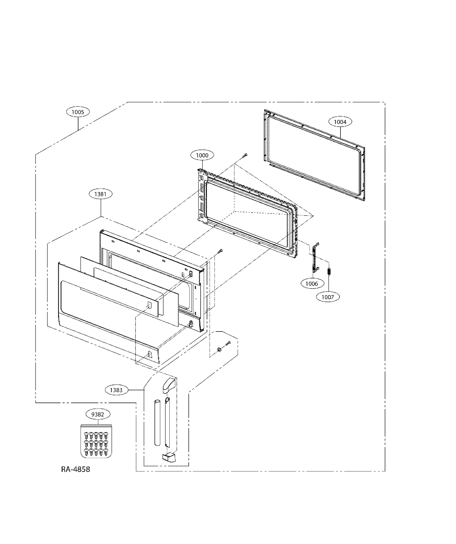 DOOR Diagram and Parts List for CVM1790SSSSC01  General Electric Microwave