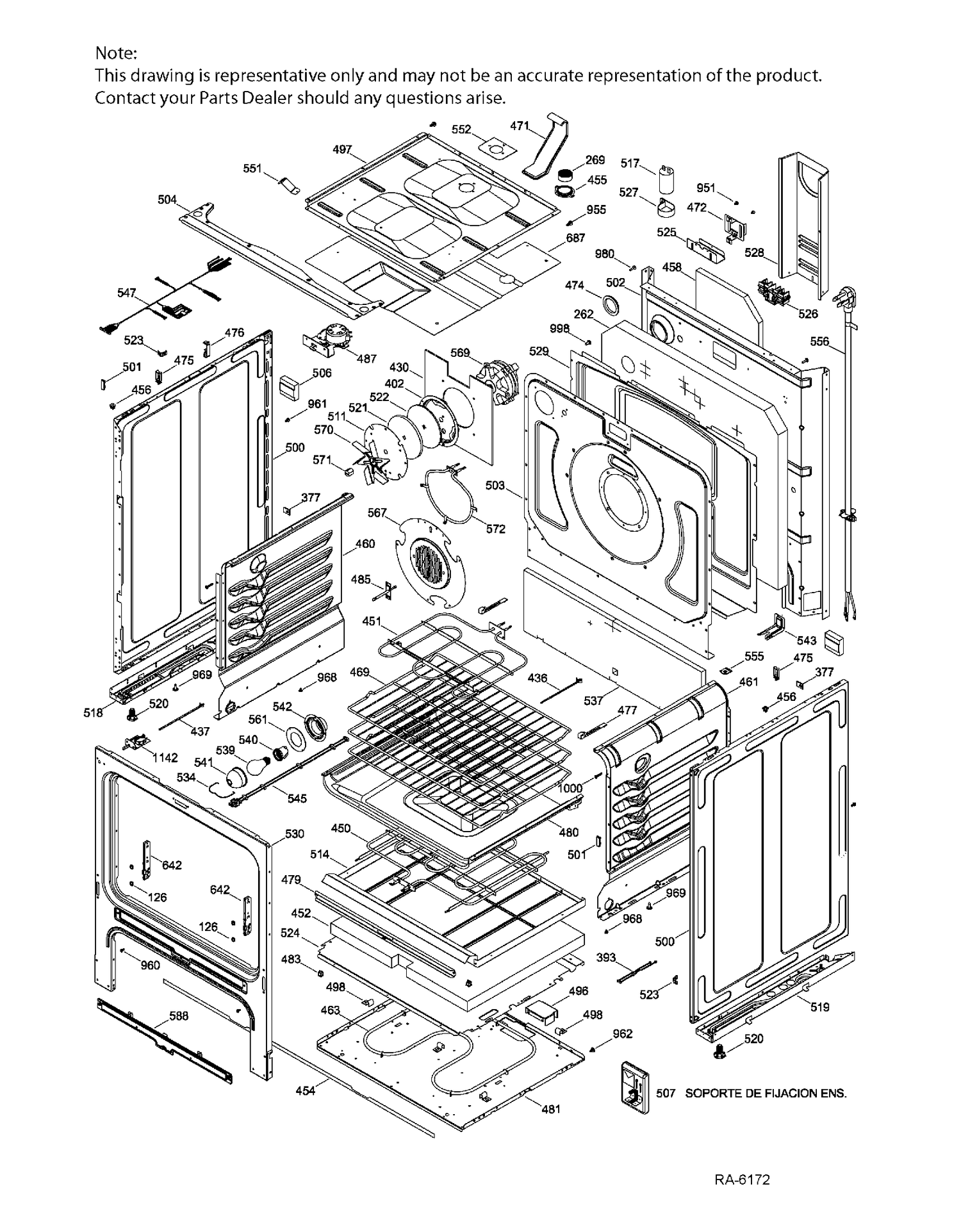 BODY PARTS Diagram and Parts List for JCB860SK1SS  General Electric Range