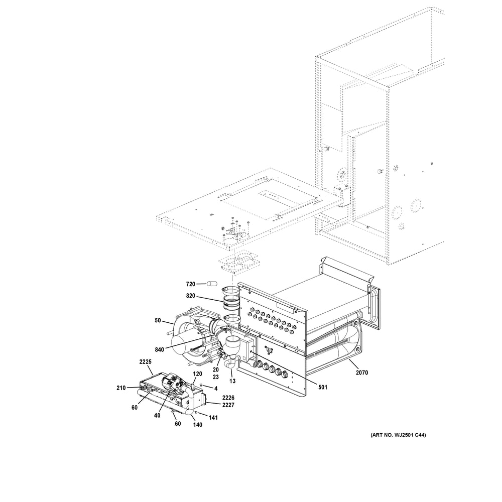 Cabinet (2) 1 Diagram and Parts List for NF96D070S4B58  General Electric Furnace