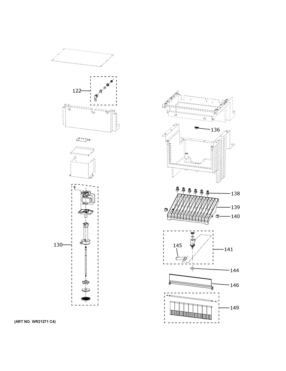 Ice Maker Diagram and Parts List for UCC15NPRCII  General Electric Ice Maker