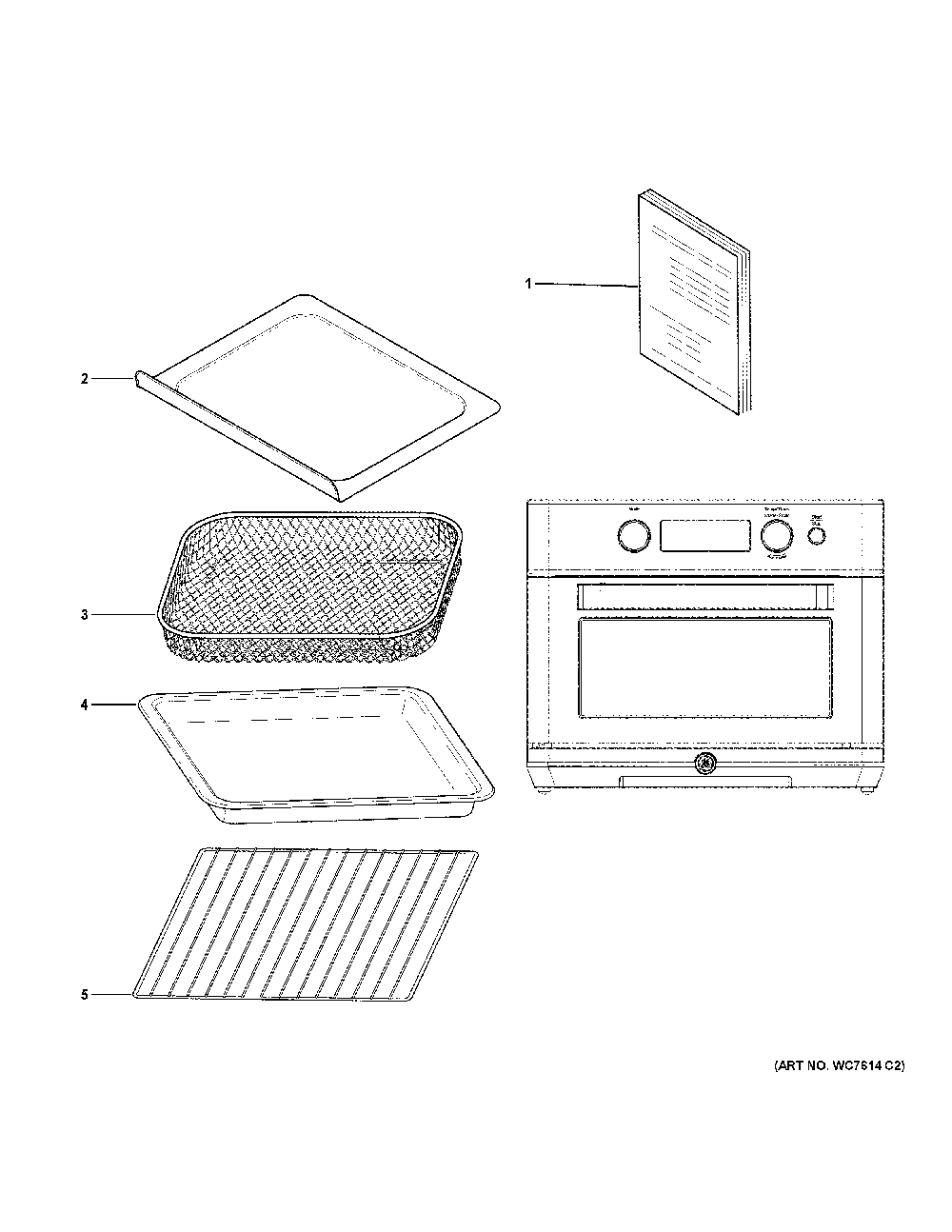 Toaster Oven Diagram and Parts List for G9OAAASSP2SS  General Electric Toaster Oven