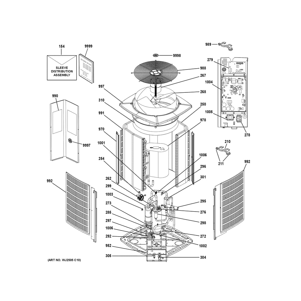 Room Air Conditioner 2 Diagram and Parts List for NS18H60MA450  General Electric Air Conditioner