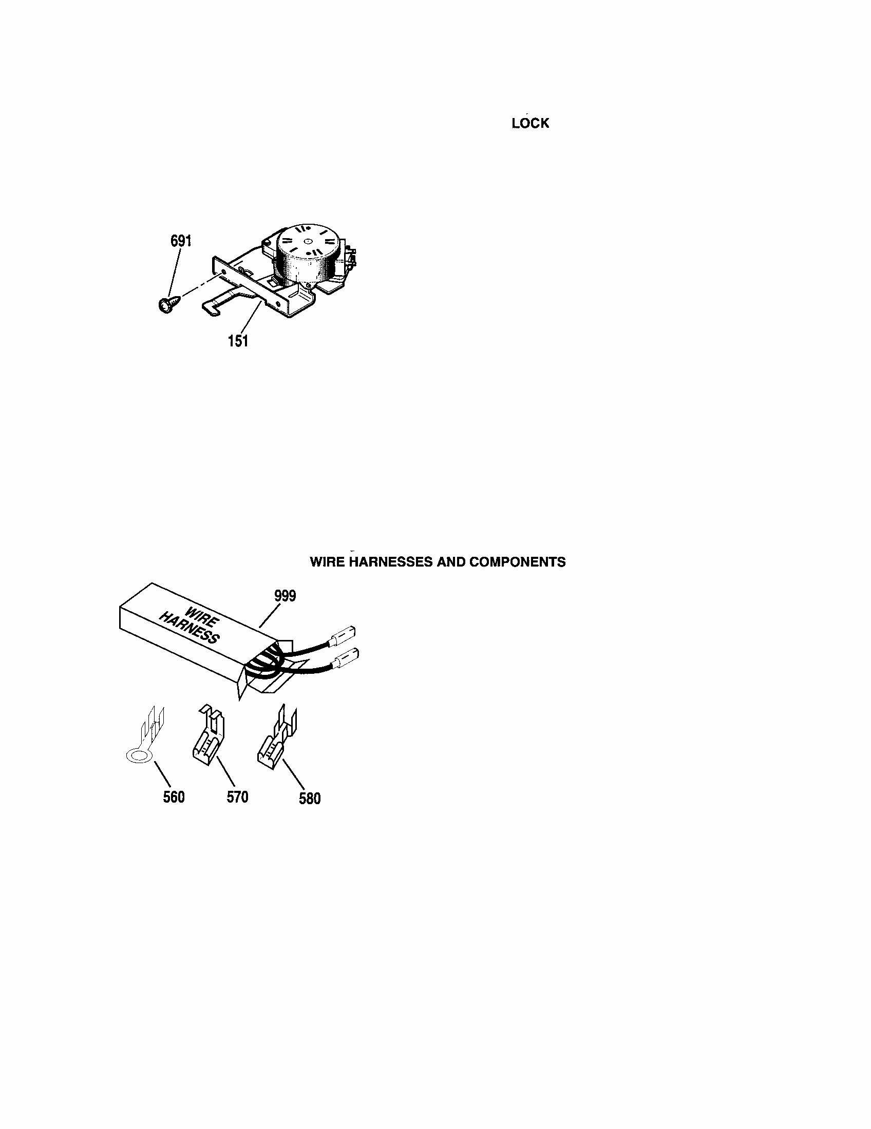 Lock And Wire Harness And Component Diagram and Parts List for 91147699100  Kenmore Microwave