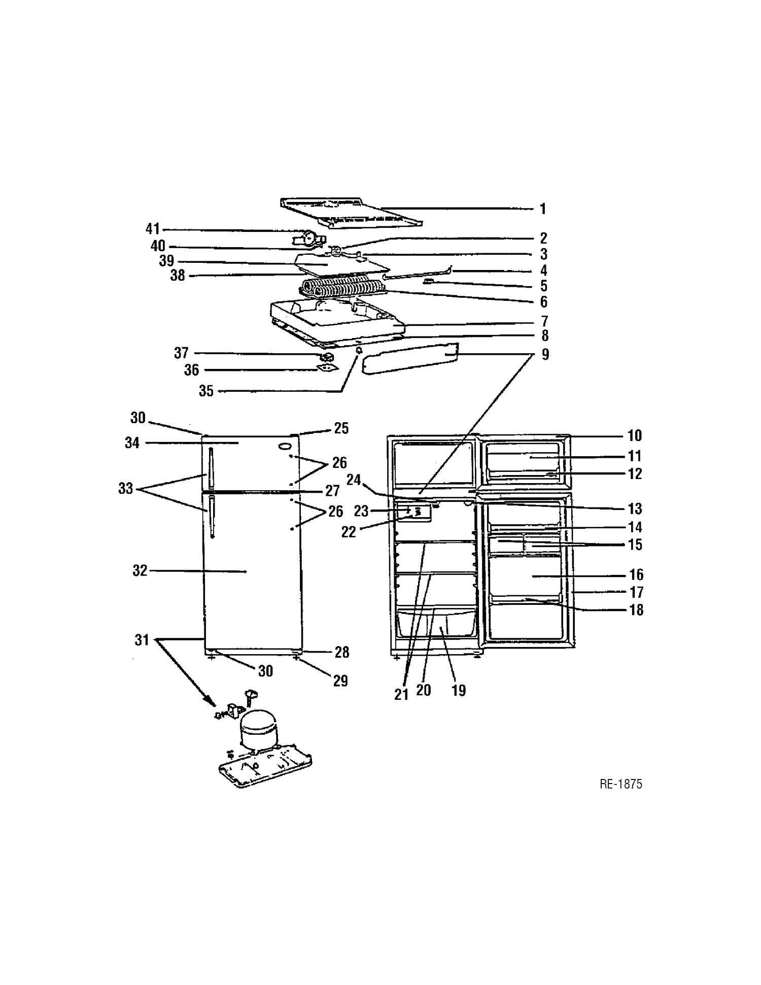 REFRIGERATOR Diagram and Parts List for MTS12BARRWW  General Electric Refrigerator