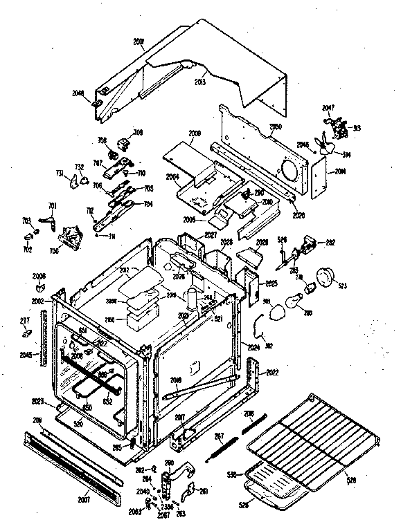 Replacement Parts Diagram and Parts List for JRP030J3  General Electric Wall Oven