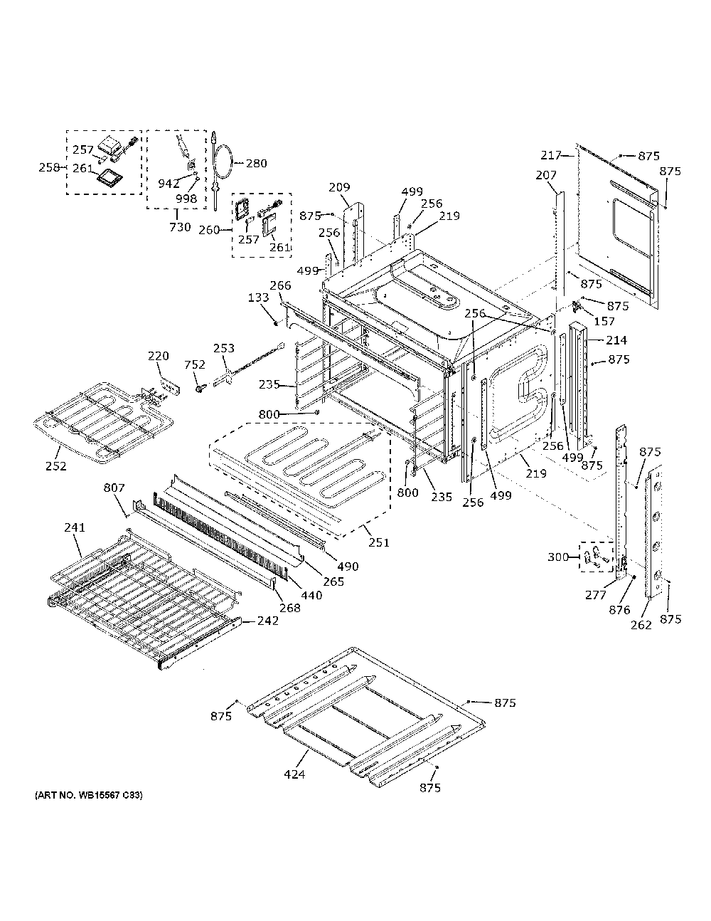 Body Parts Diagram and Parts List for PT7800EKAES  General Electric Microwave Oven Combo
