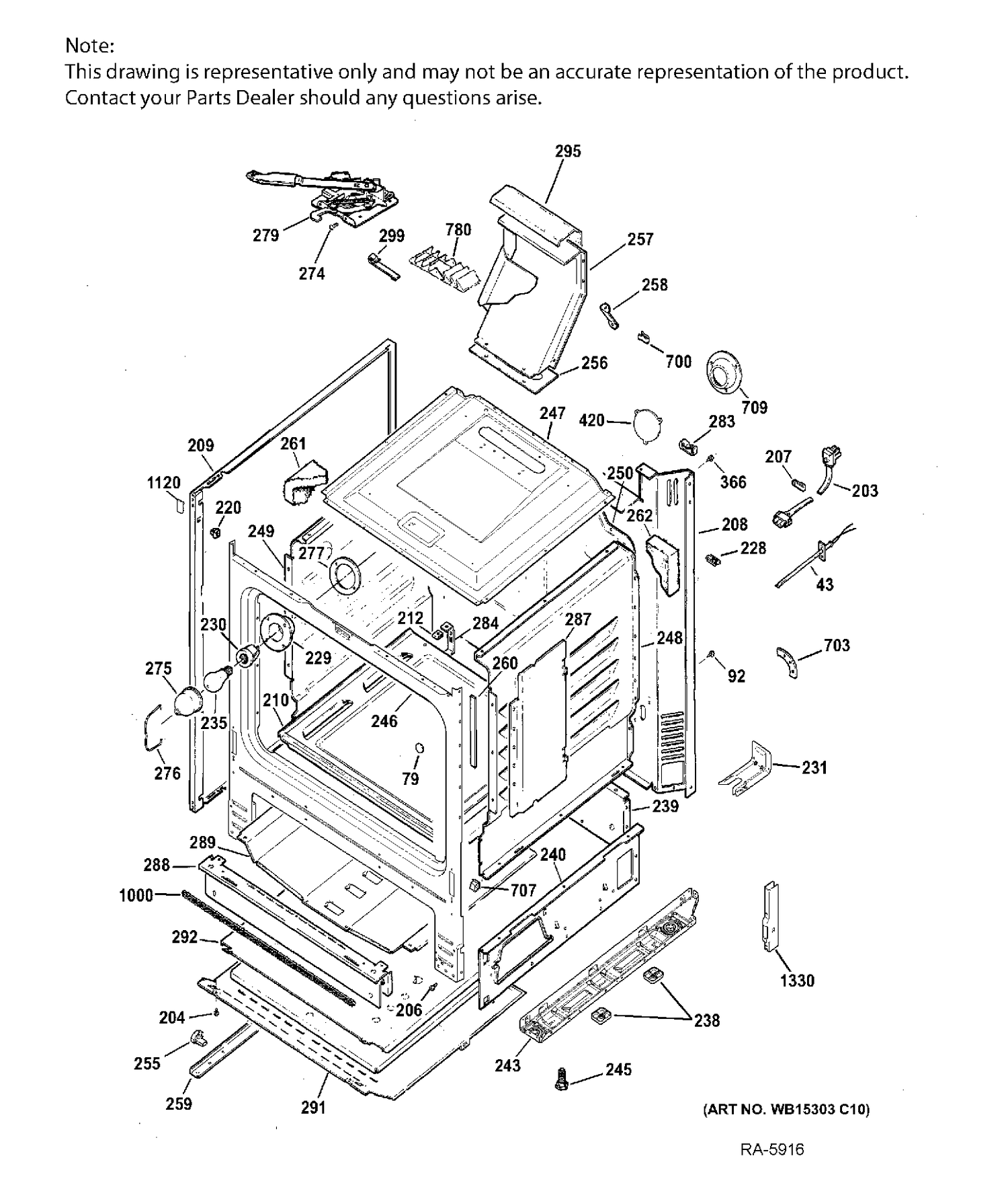 BODY PARTS Diagram and Parts List for JCGB650DEF2BB  General Electric Range