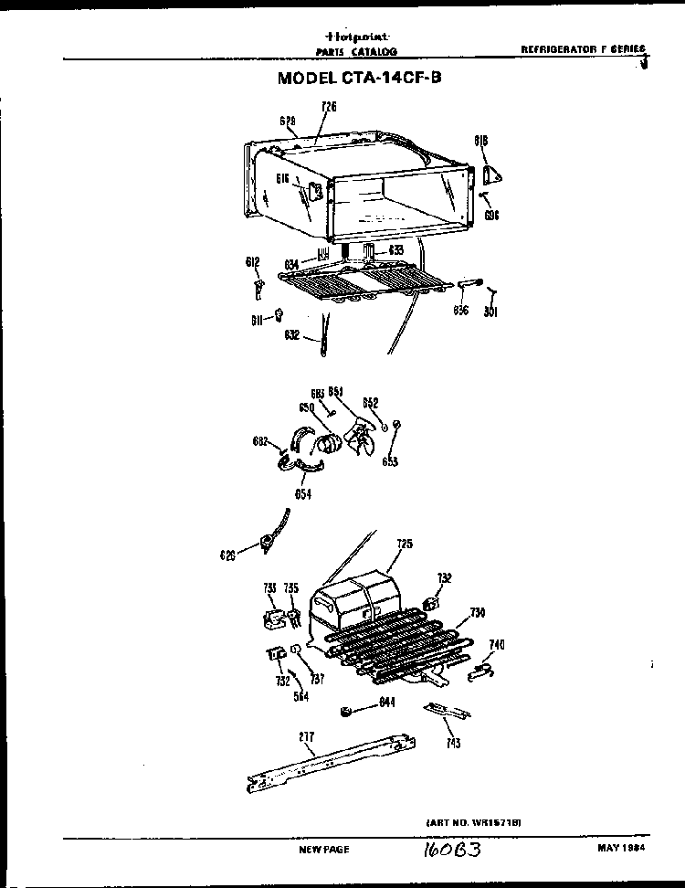Unit Parts Diagram and Parts List for CTA14CFB  Hotpoint Refrigerator