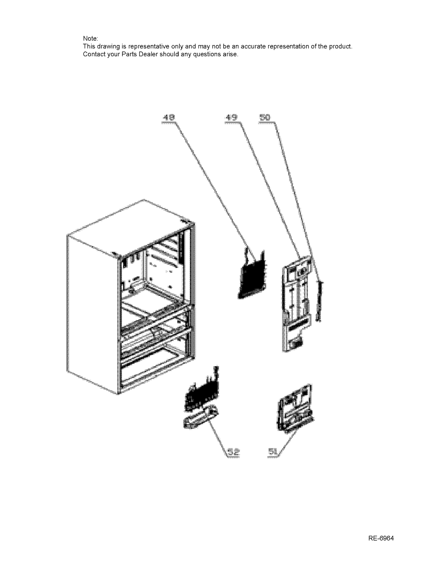 CABINET 2 Diagram and Parts List for MWS21FSKASS  General Electric Refrigerator