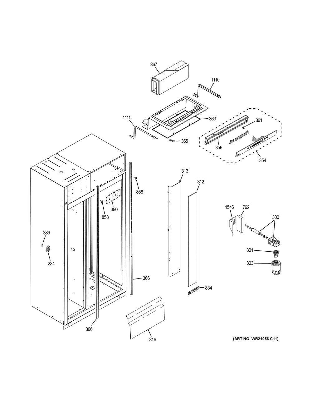 Fresh Food Section Diagram and Parts List for ZIS420NKC  General Electric Refrigerator