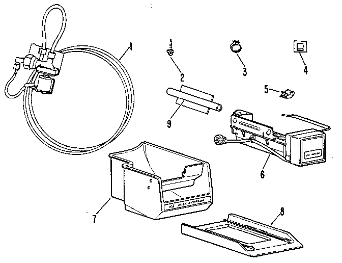 Icemaker And Accessorys Diagram and Parts List for 8337  General Electric Ice Maker