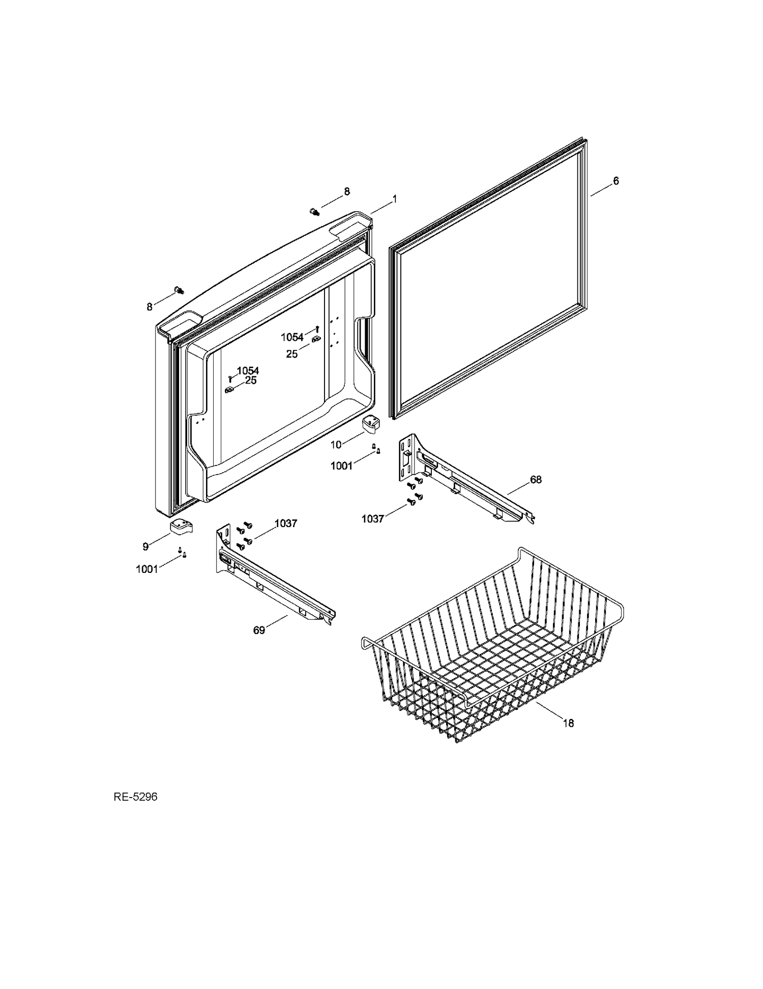 FZ DOOR Diagram and Parts List for GFRF2KBYHWW  General Electric Refrigerator