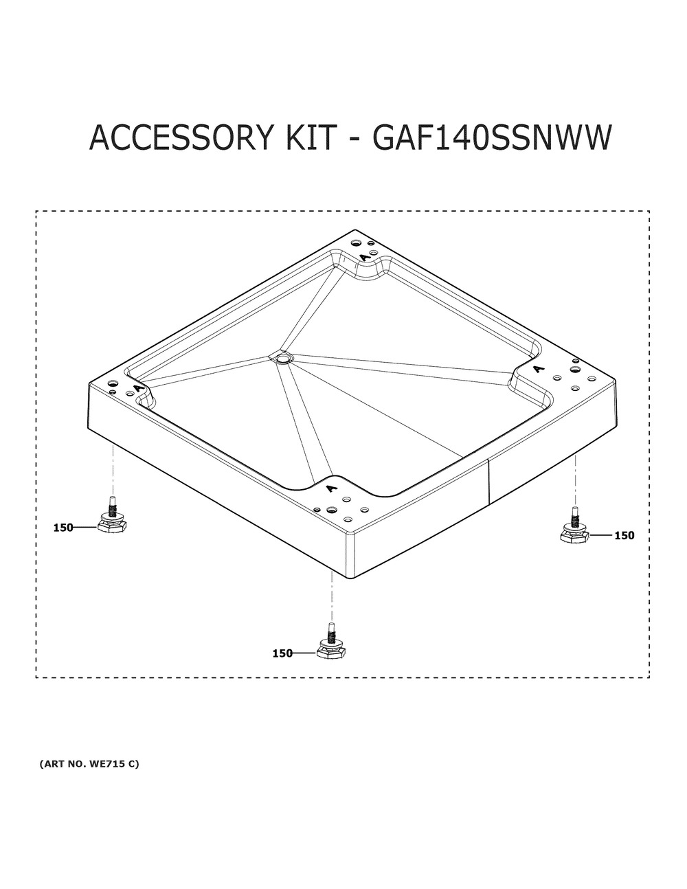 Optional Accessories Diagram and Parts List for QFW150SSN2WW  General Electric Washer Dryer Combo