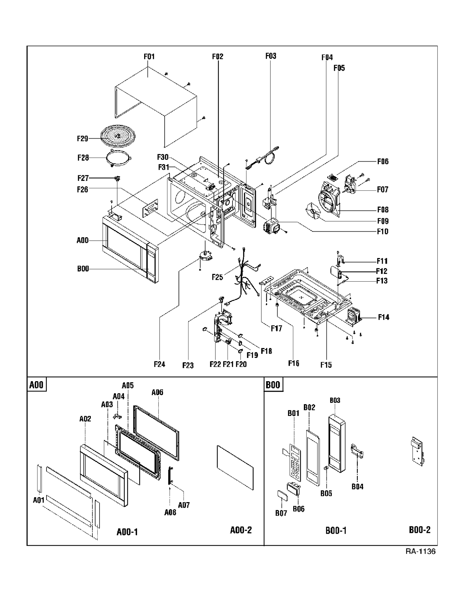MICROWAVE Diagram and Parts List for JES1142SFC02  General Electric Microwave