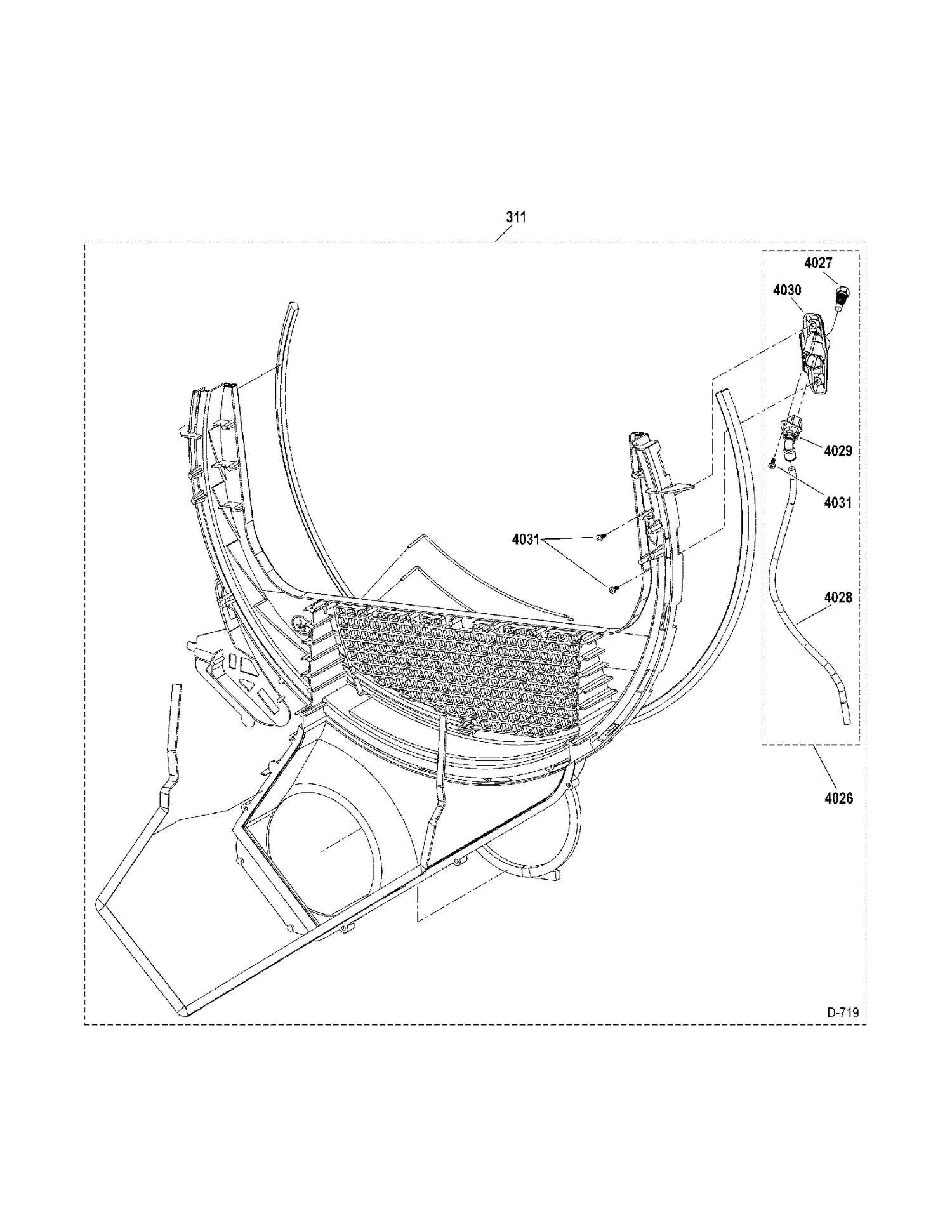 WATER SYSTEM Diagram and Parts List for GTMS570ED0WW  General Electric Dryer
