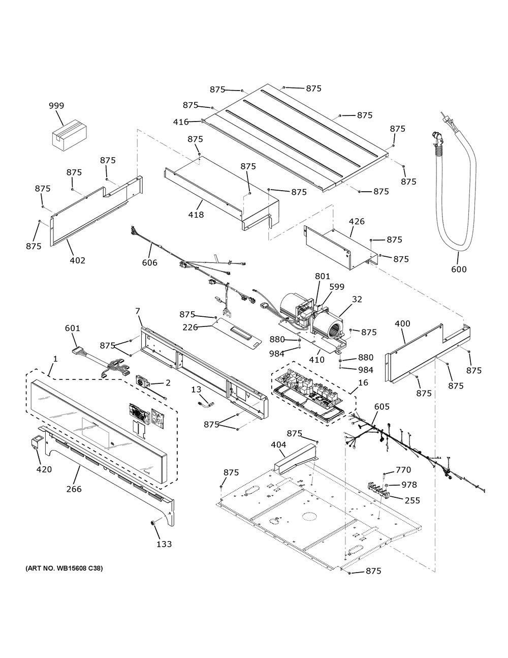 Control Panel Diagram and Parts List for CKS70DP2N4S1  General Electric Wall Oven