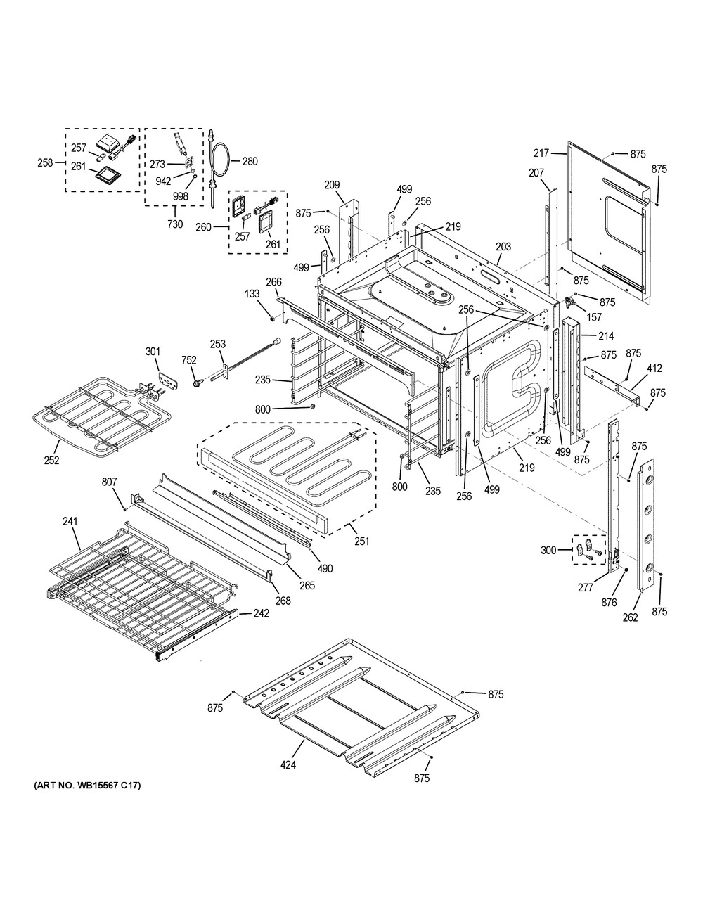 Body Parts Diagram and Parts List for PK7800EK4ES  General Electric Microwave Oven Combo