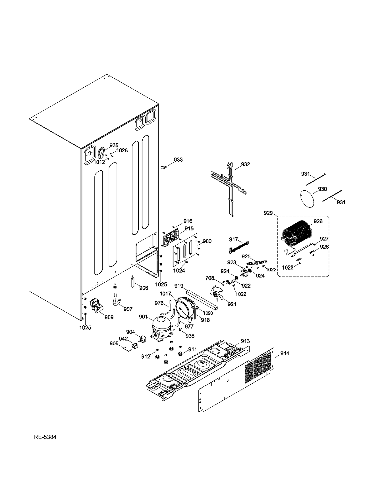 SEALED SYSTEM & MOTHERBOARD Diagram and Parts List for PSC23MSTDSS  General Electric Refrigerator