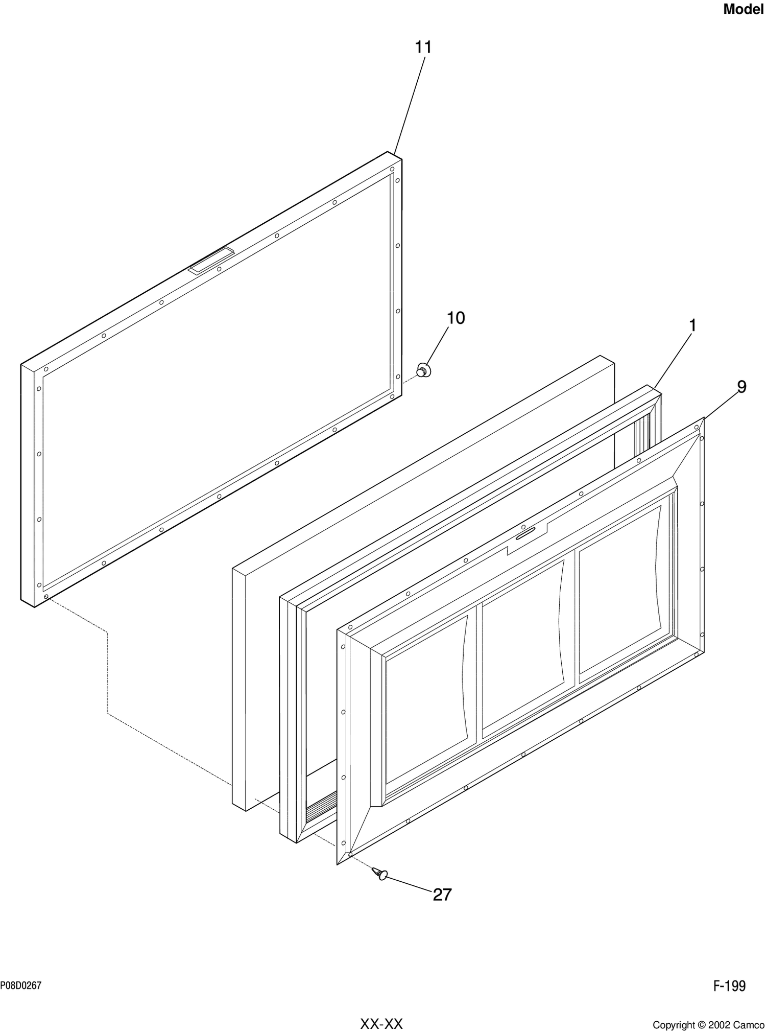 DOOR Diagram and Parts List for FCM5FMBWH  General Electric Freezer