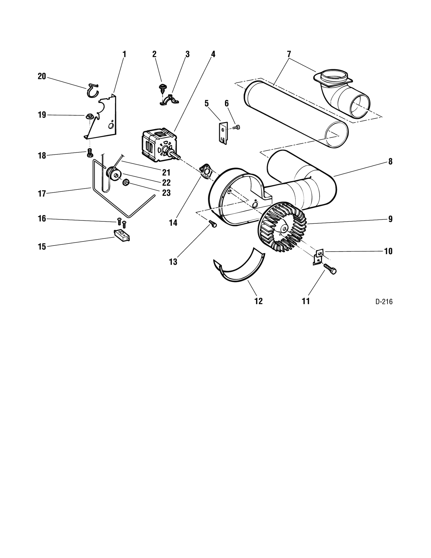 MOTOR Diagram and Parts List for DC3820W0  General Electric Dryer