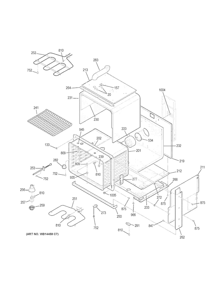 Body Parts Diagram and Parts List for JDS28DF2WW  General Electric Range