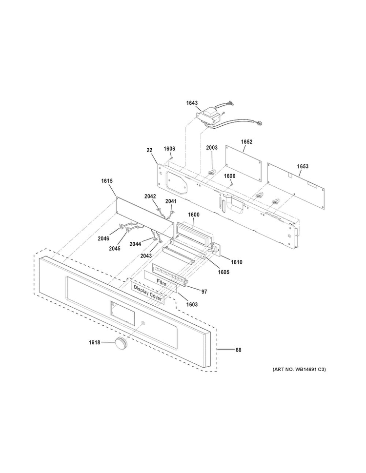 Control Parts Diagram and Parts List for ZSC2201J2SS  General Electric Microwave
