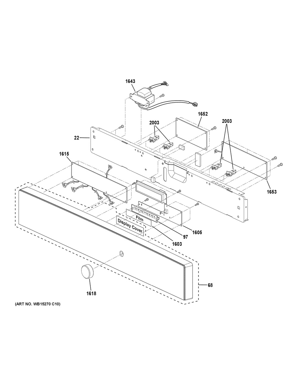 Control Parts Diagram and Parts List for PWB7030EL3ES  General Electric Microwave Oven Combo