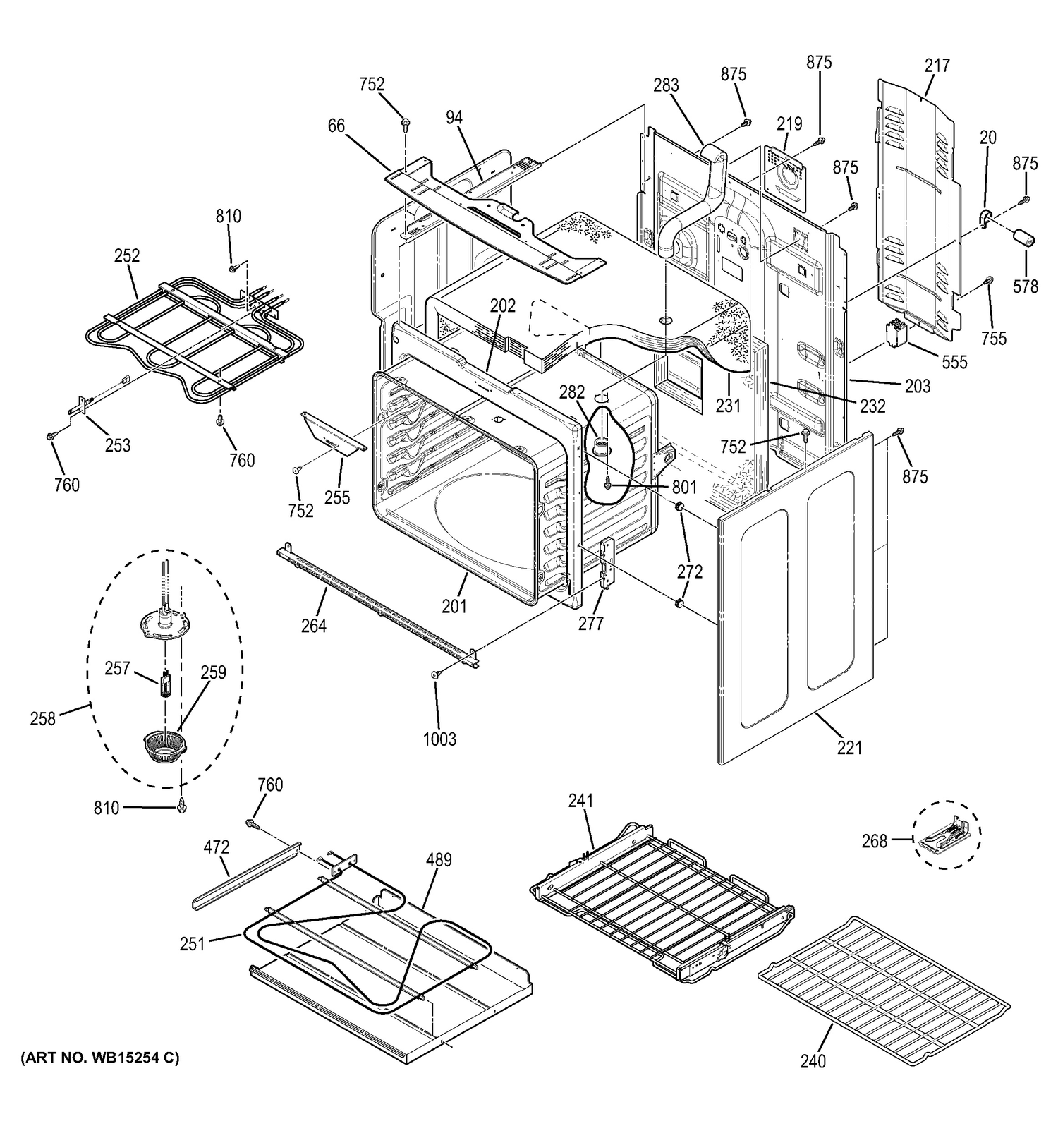 BODY PARTS Diagram and Parts List for PB930TF2WW  General Electric Range