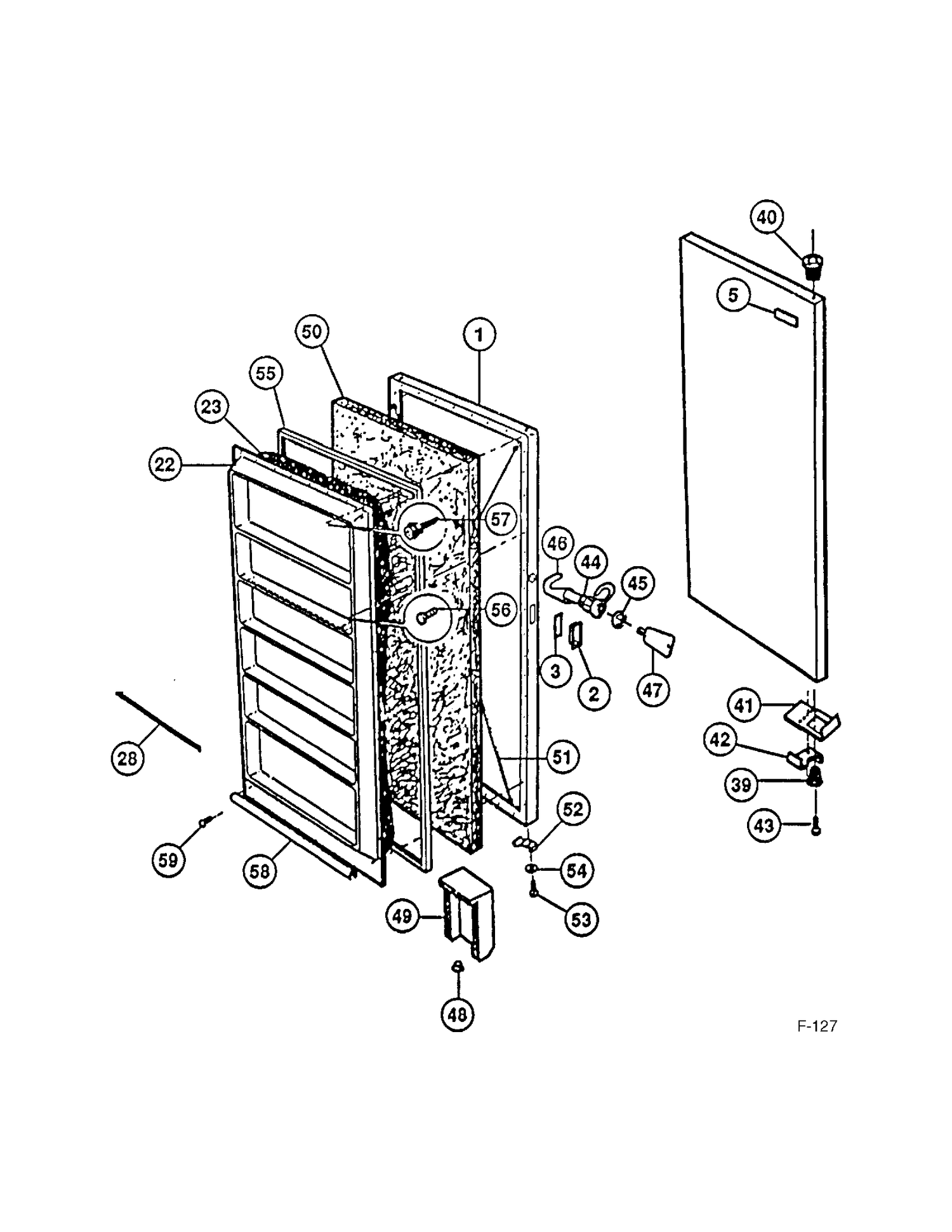 FREEZER Diagram and Parts List for 86010  General Electric Freezer