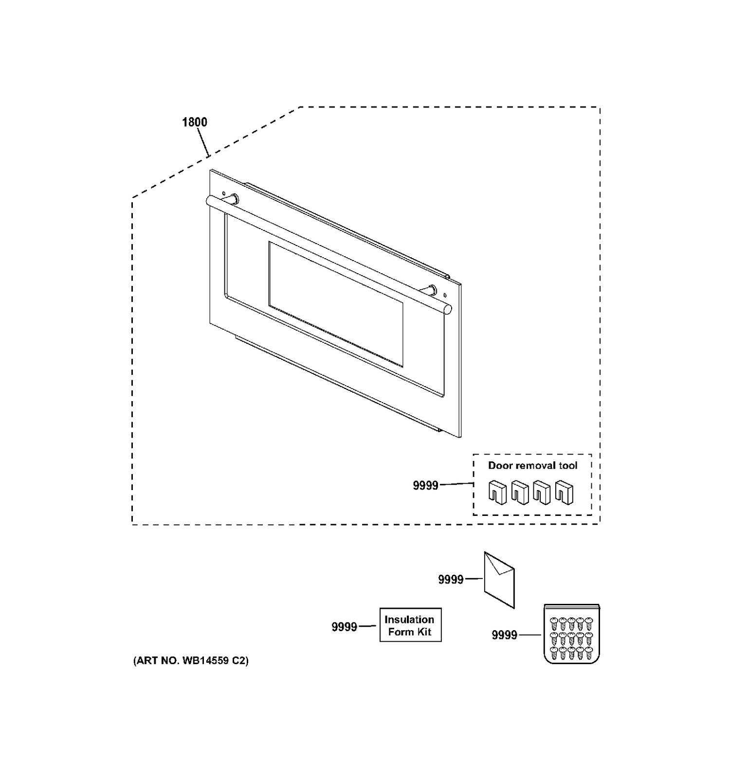 DOOR PARTS Diagram and Parts List for ZSC2202J2SS  General Electric Range