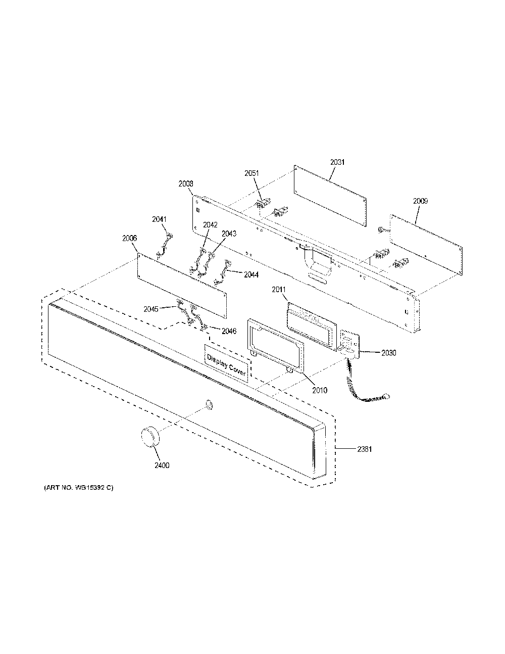 Control Panel Diagram and Parts List for JK3800DH8WW  General Electric Microwave Oven Combo