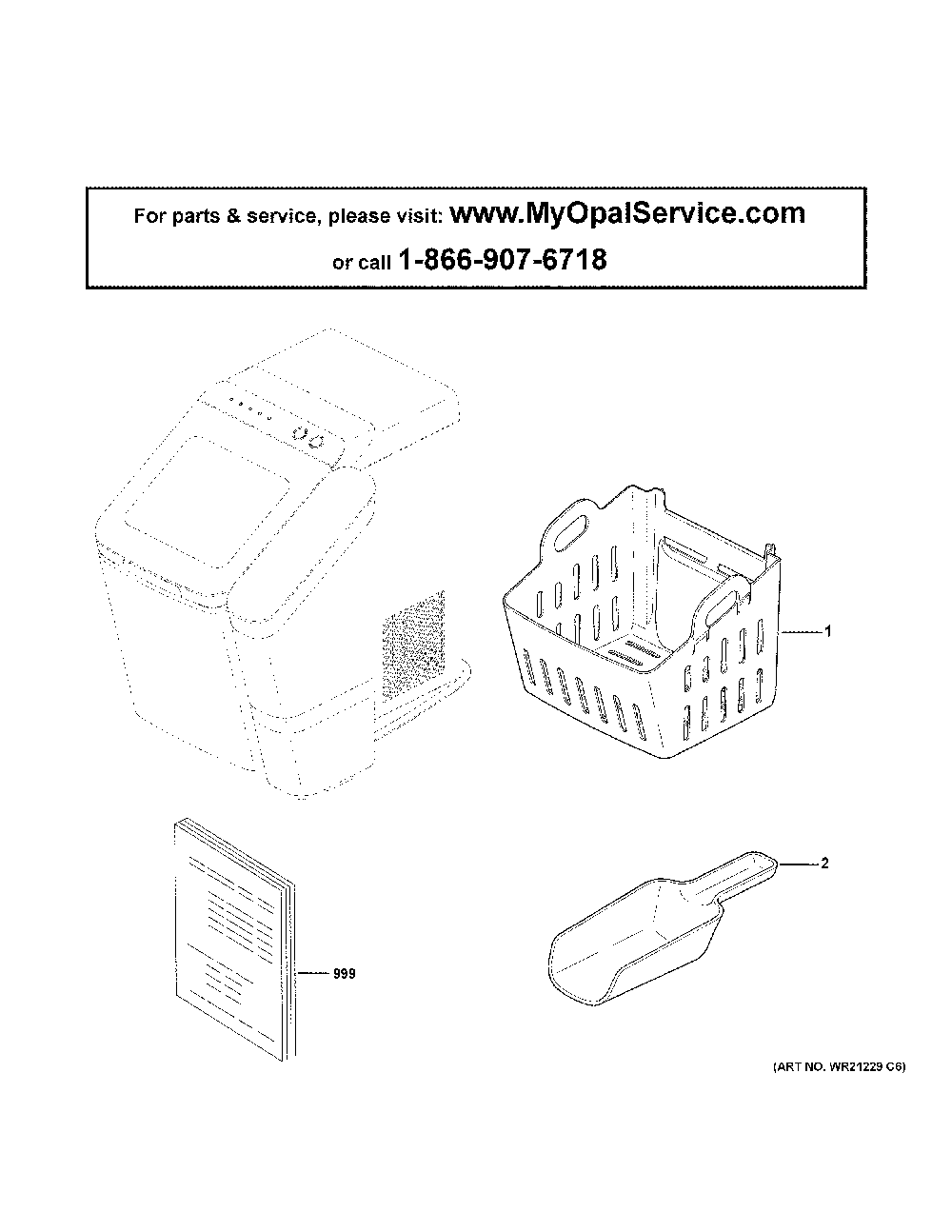 Optional Ice Maker Diagram and Parts List for P4INAASST1SS  General Electric Ice Maker