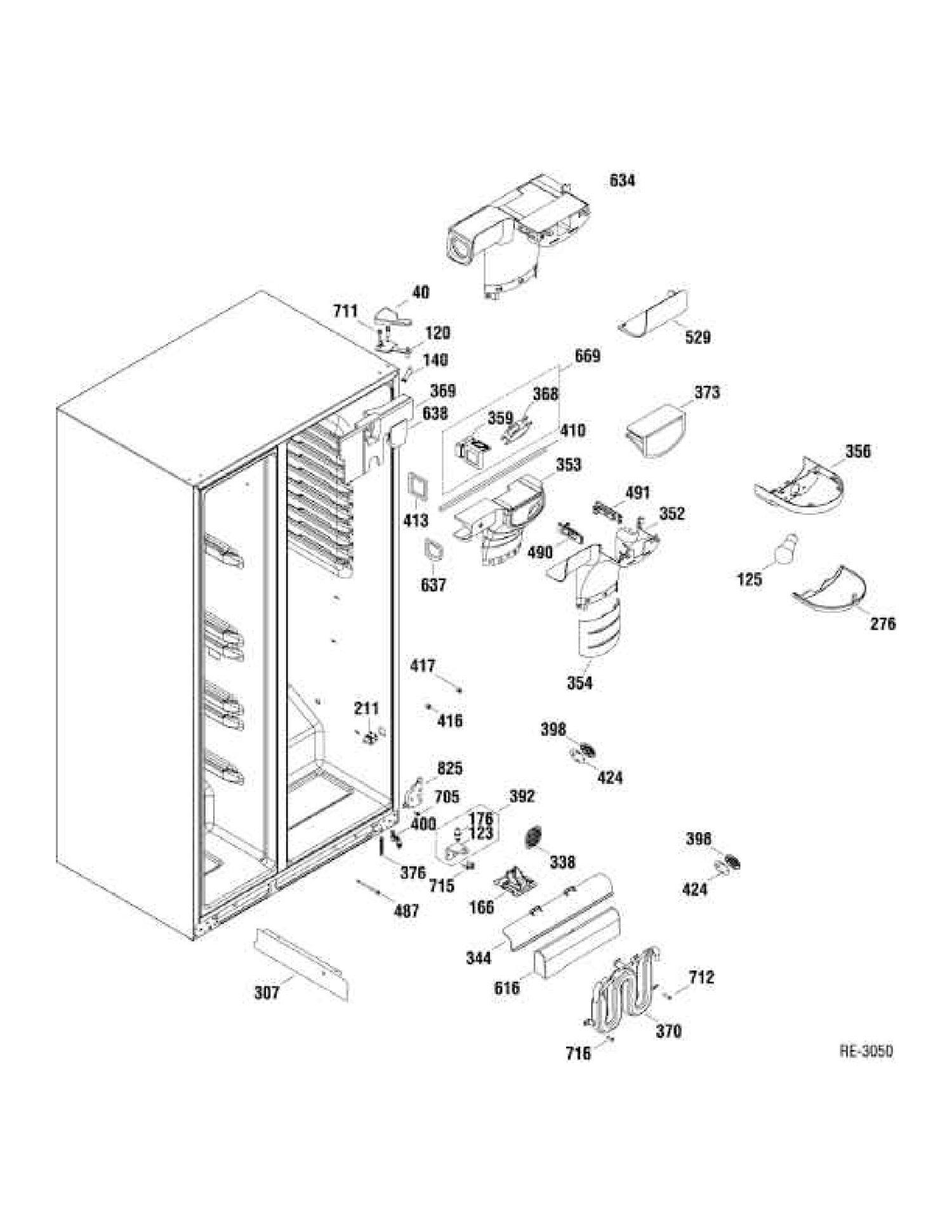 FF SECTION Diagram and Parts List for GLM23REWAGB  General Electric Refrigerator