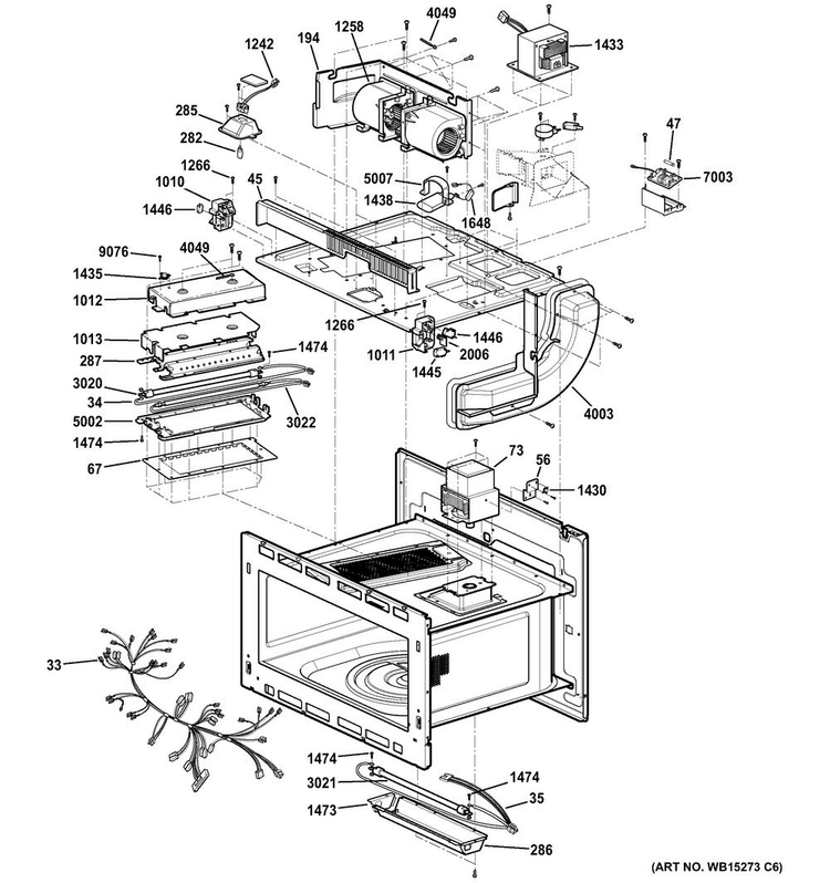 Interior Parts Diagram and Parts List for PSB9100EF1ES  General Electric Microwave