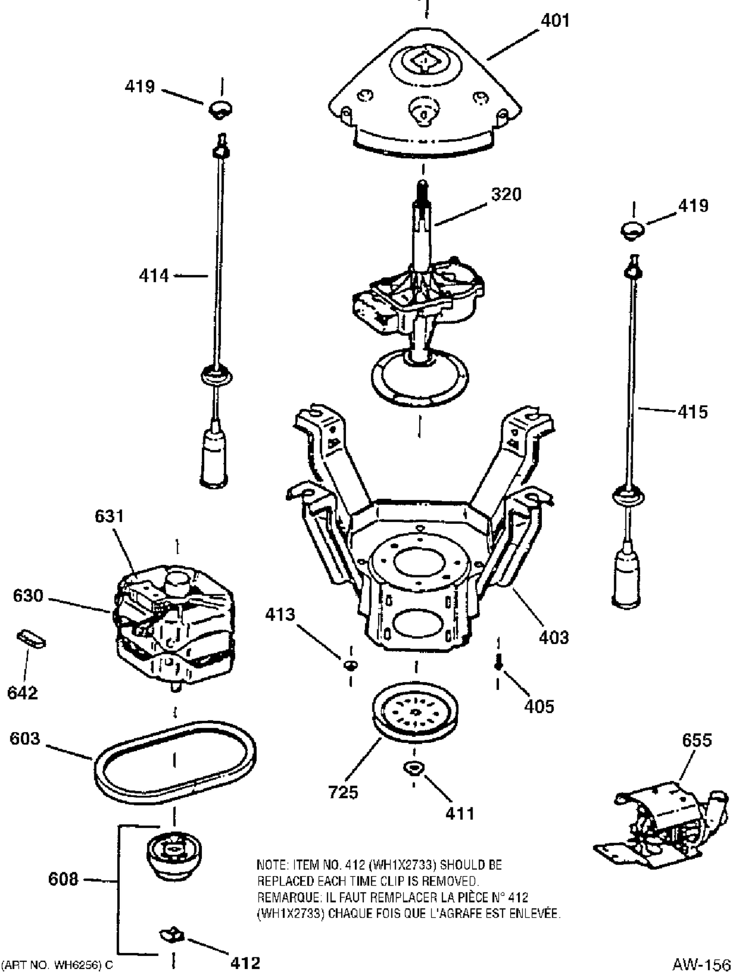 MOTOR / BLOWER / BELT Diagram and Parts List for GBXR1060T8WW  General Electric Washer
