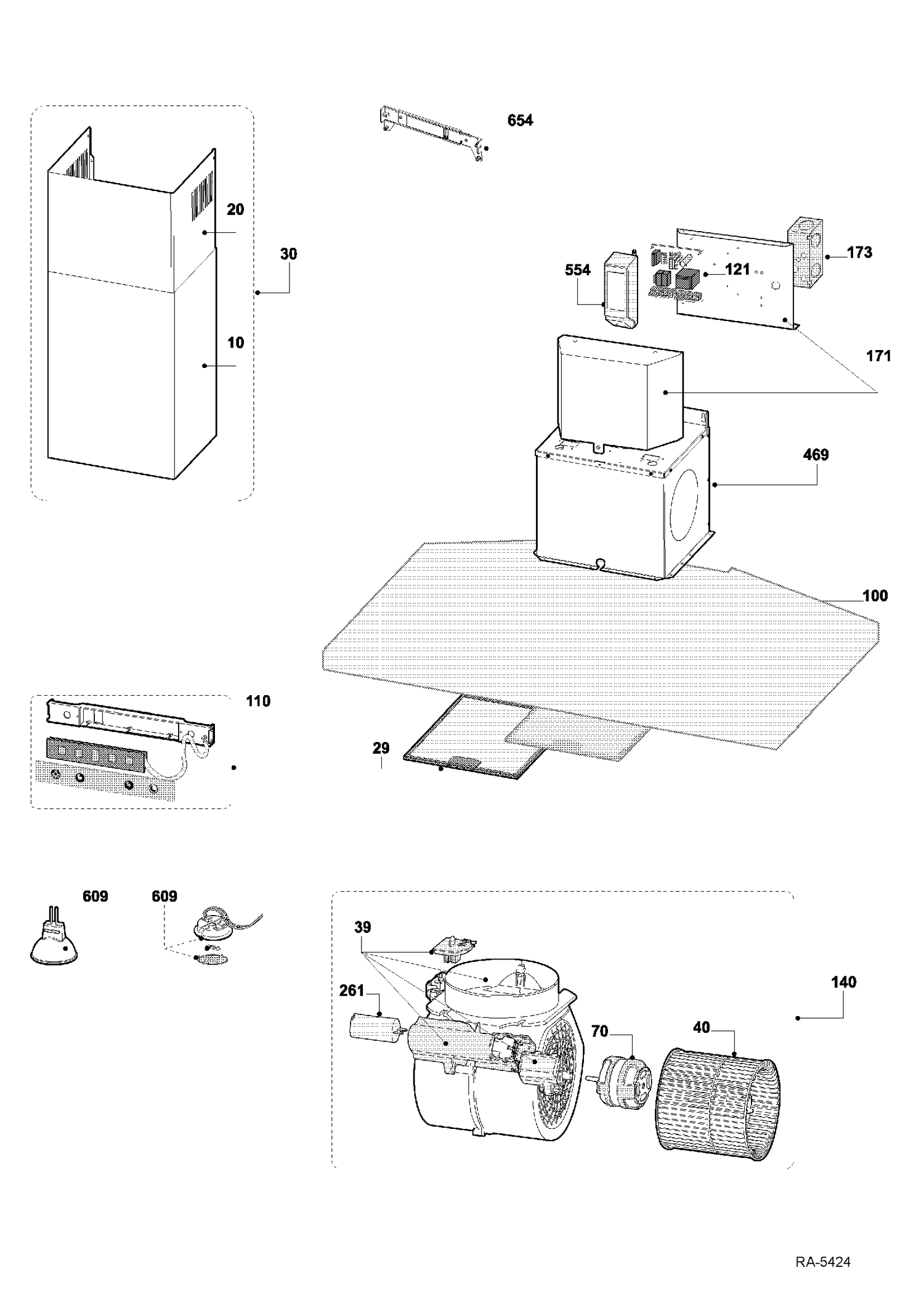 RANGE HOOD Diagram and Parts List for PVWT930S1SVBL  General Electric Range Hood