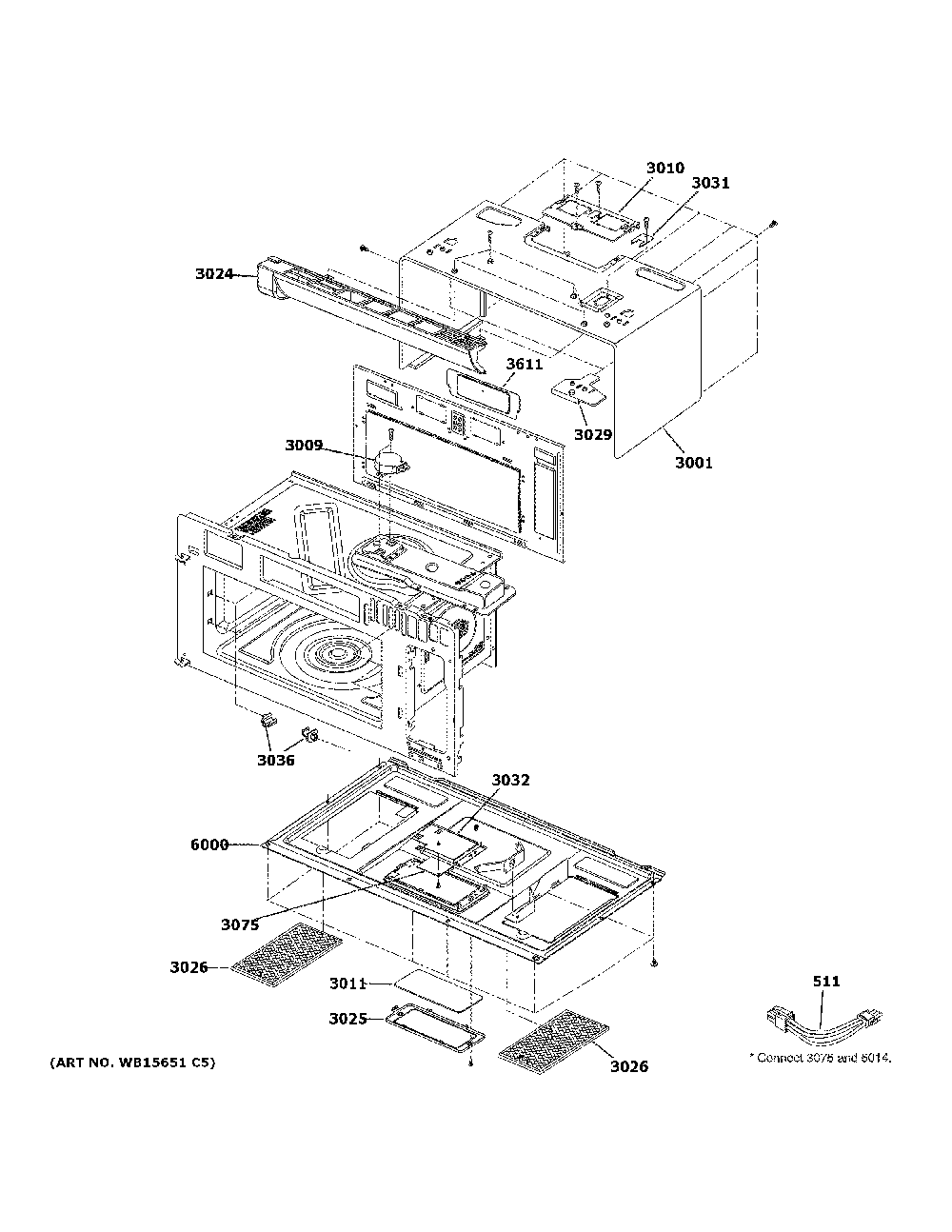 Oven cavity parts Diagram and Parts List for PVM9179FL5DS  General Electric Microwave