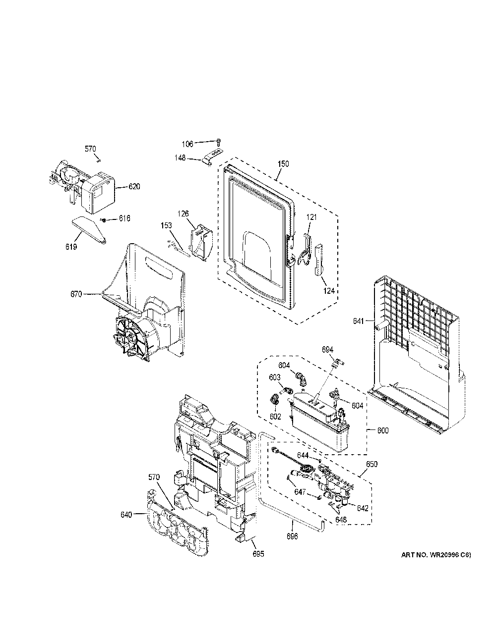 Ice maker & dispenser Diagram and Parts List for CYE22TP3MED1  General Electric Refrigerator
