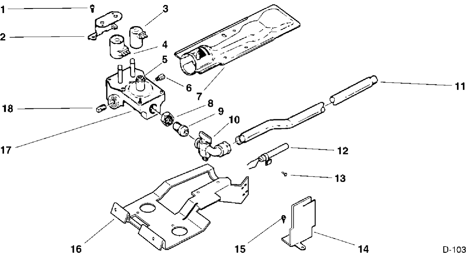 GAS VALVE & BURNER Diagram and Parts List for 64100169  General Electric Dryer