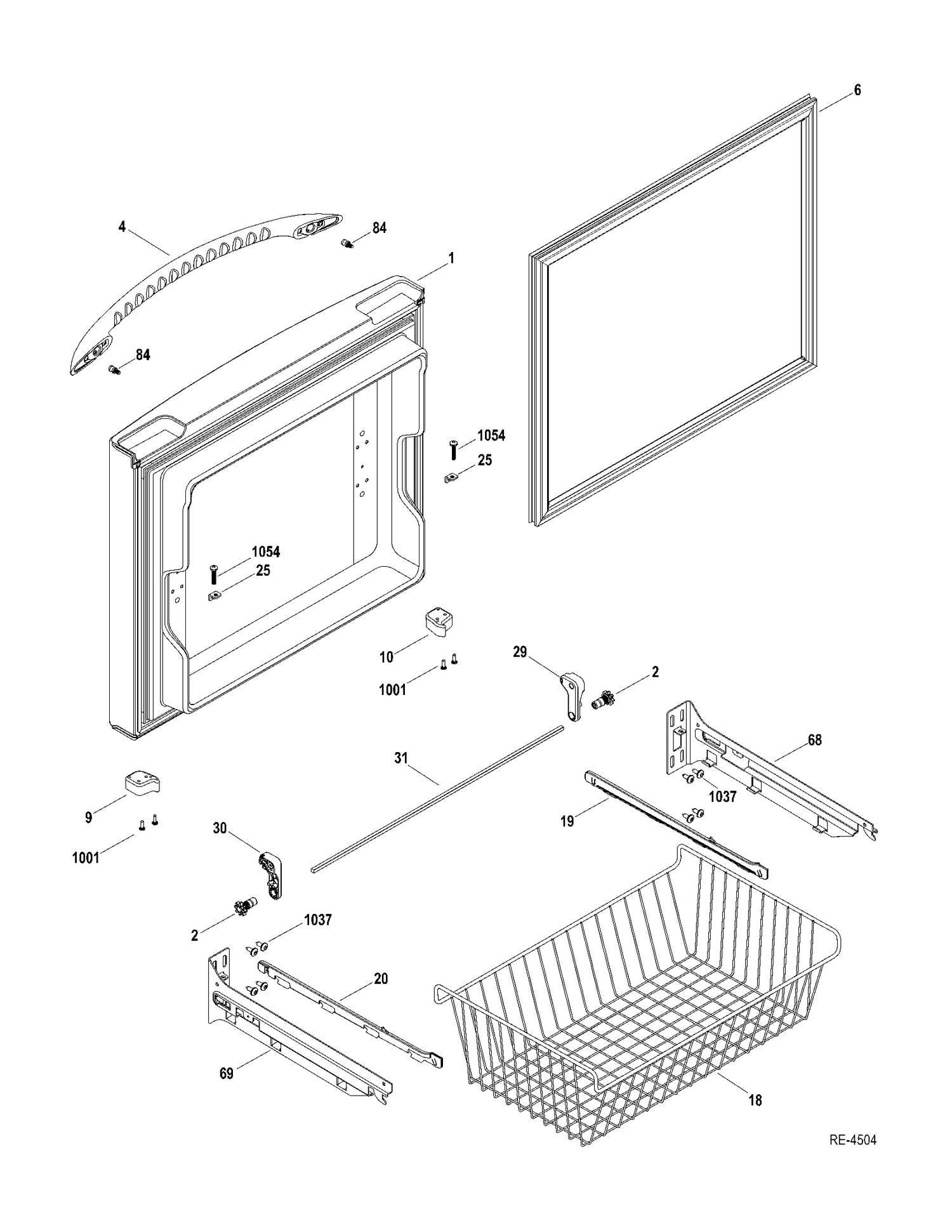 FZ DRAWER Diagram and Parts List for PDRF0MBYERWW  General Electric Refrigerator