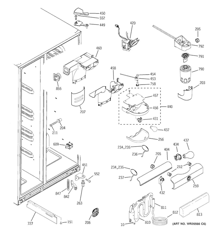 Fresh Food Section Diagram and Parts List for GSS23HSHBCSS  General Electric Refrigerator