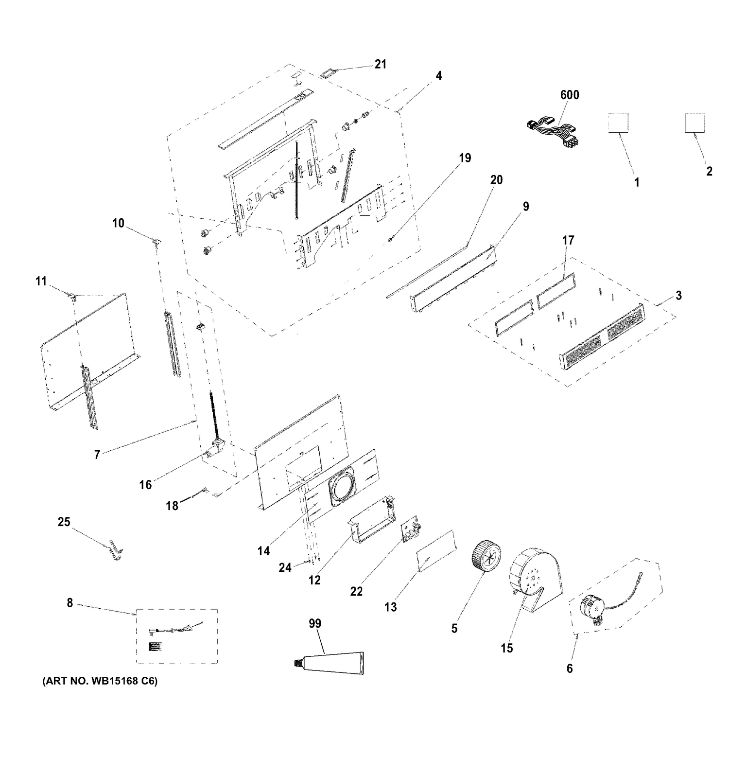 RANGE HOOD Diagram and Parts List for PVB94DT5BB  General Electric Range Hood