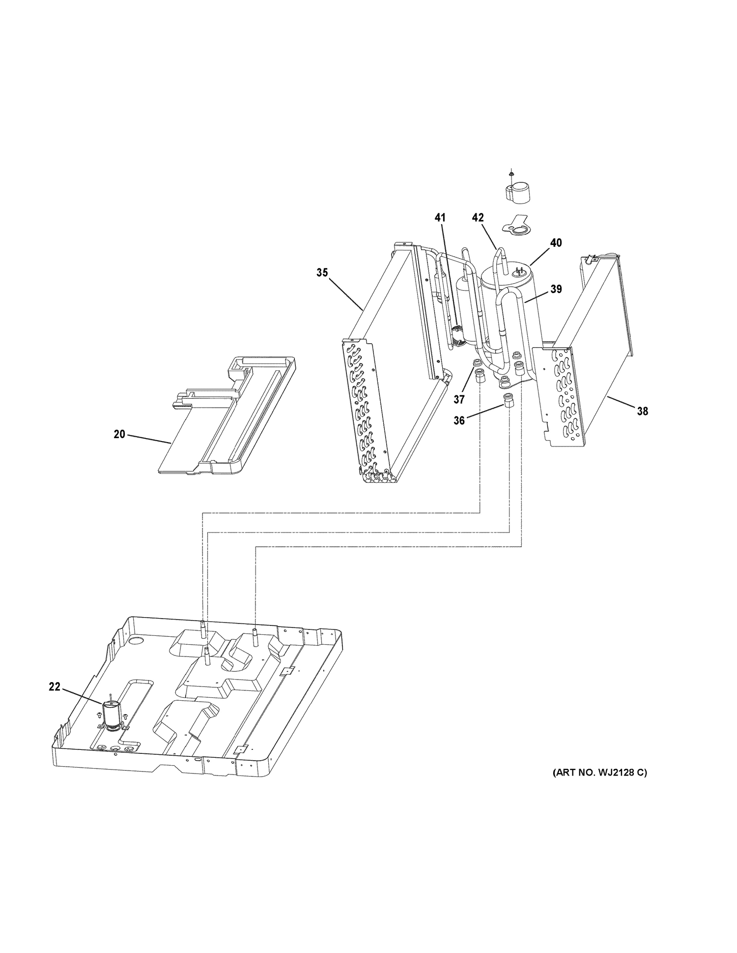BASE PAN & UNIT PARTS Diagram and Parts List for AJEQ09DCFL2  General Electric Air Conditioner