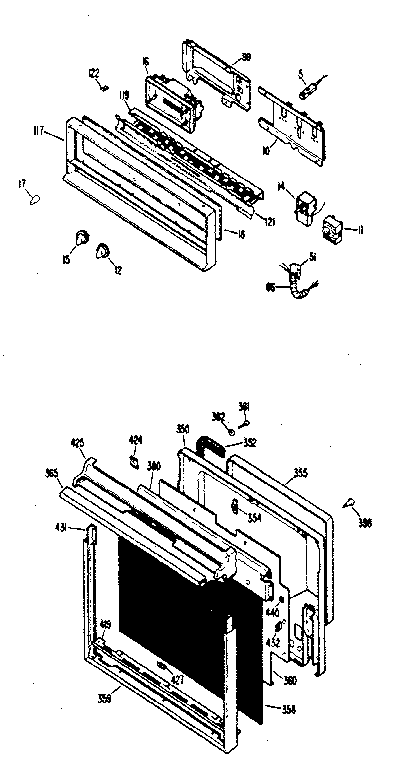 Door Assembly Diagram and Parts List for JRP03G0J3  General Electric Wall Oven