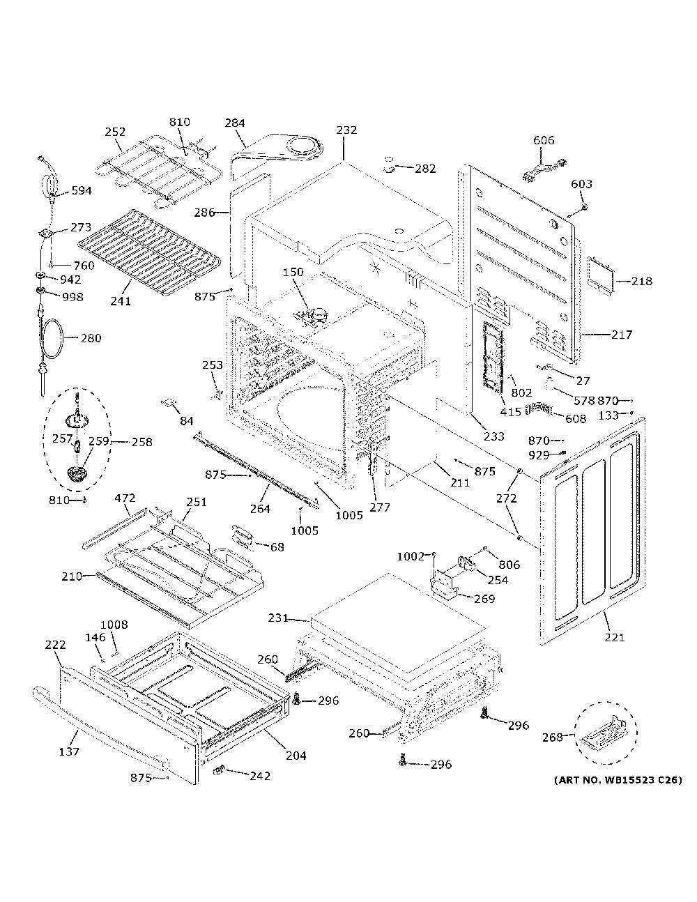 Body Parts Diagram and Parts List for PHS930BP6TS  General Electric Range