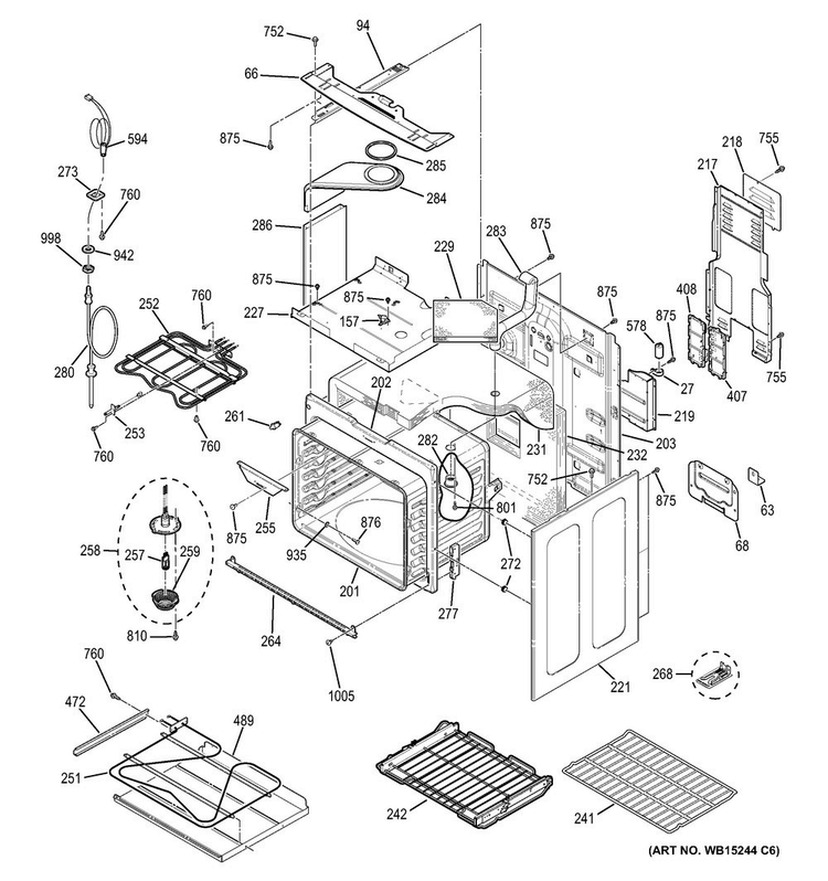 Body Parts Diagram and Parts List for PHB920SF2SS  General Electric Range