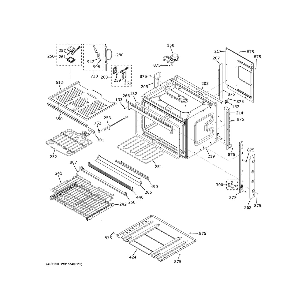 Body Parts Diagram and Parts List for CTS70DP2N5S1  General Electric Wall Oven