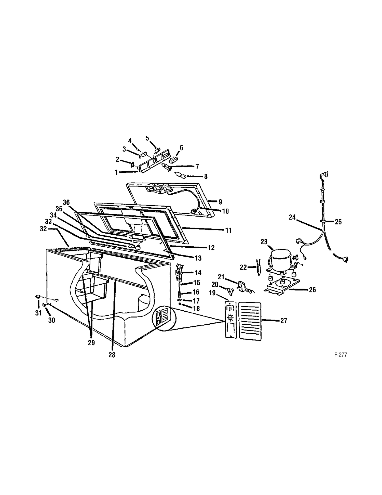 FREEZER Diagram and Parts List for MCM15EUWW  General Electric Freezer