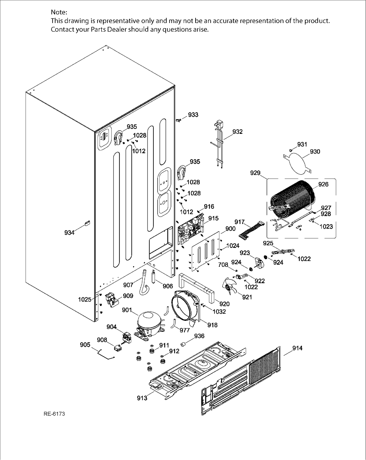 SEALED SYSTEM AND MOTHERBOARD Diagram and Parts List for PNR22LGEBFWW  General Electric Refrigerator